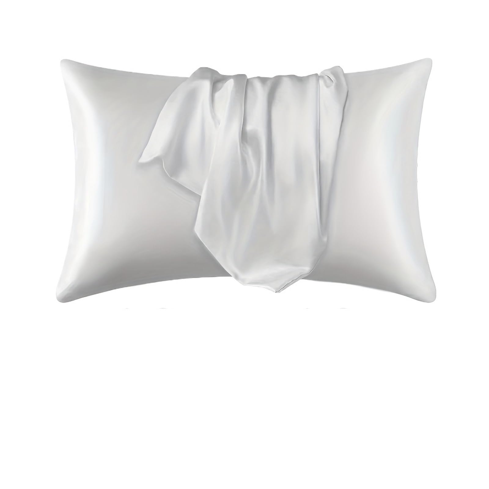 LYXYGMV 2 Silky Pillowcases for Bedrooms(Light Grey,50x66cm)