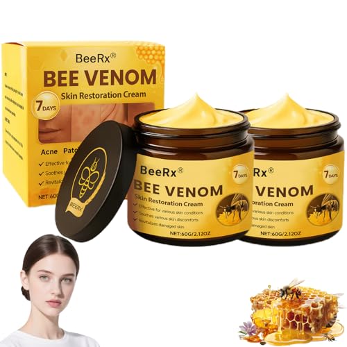 BeeRx Bee Venom Skin Treatment Cream, Professional Bee Venom Cream, BeeRx Anti Aging Serum, Repair,Reducing The Appearance of Blemishes, Natural Ingredients for All Skin Types (2 Bottle)
