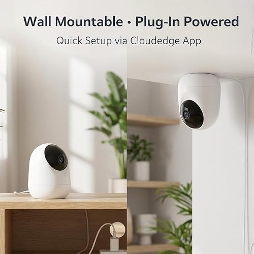 Miniatura 11 de Rraycom Paquete de 2 cámaras de seguridad 2K para interiores 5G/2.4 GHz Wi-Fi, monitor de bebé, cámara para mascotas/perros de 360 grados para