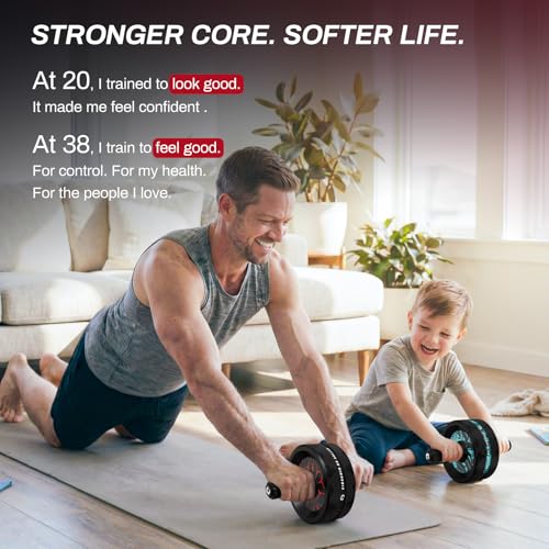 VINSGUIR Ab Roller Wheel, Abs & Core Workout Equipment for Home Gym with Knee Pad Accessories, Abdominal Wheel for Full-body Strength Training