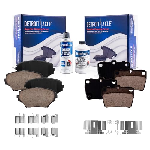 Image of Detroit Axle - Brake Pads for 2004 2005 Toyota RAV4, Front and Rear Ceramic Brake Pads w /Hardware Replacement