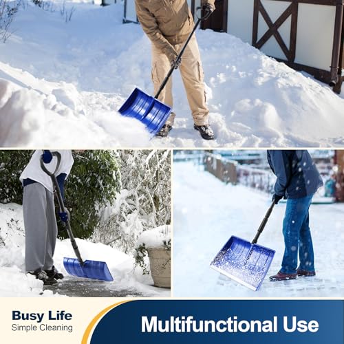 Yocada Snow Shovel 55 inch Long for Driveway Home Garage Snow Removal with D-Grip Handle Aluminum Strip Large Capacity Shovel for Garden Car Camping Outdoor Blue Yocada Snow Shovel 55 inch Long for Driveway Home Garage Snow Removal with D-Grip Handle Aluminum Strip Large Capacity Shovel for Garden Car Camping Outdoor Blue