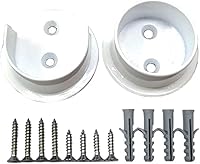 Vista 16 de QCAA Juego de soportes de barra de armario de latón macizo extra resistente, 1-1/2 pulgadas, con tornillos de acero inoxidable, blanco, 4 pares