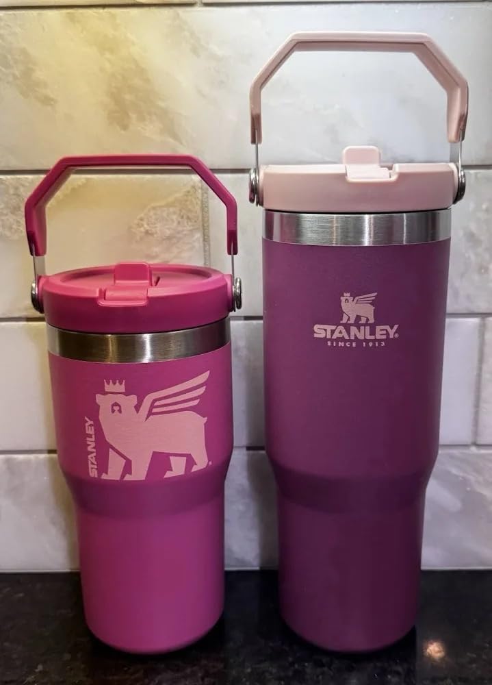 STANLEY Iceflow Flip Straw Tumbler Set Big Tumbler 30 oz and Little Tumbler 20 oz Pink