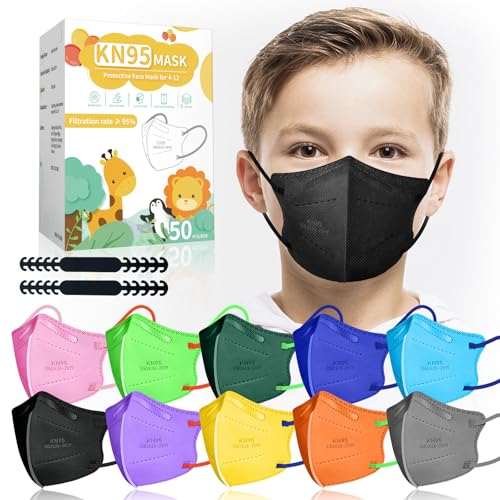 Fenfen KN-W-TK-30 Kids Kn95 Face Mask Disposable - 50 Pack Kn95 Kid Masks Children Small Size Kids Breathable Kn95 Mask Mascaras Kn95 Para Niños cover