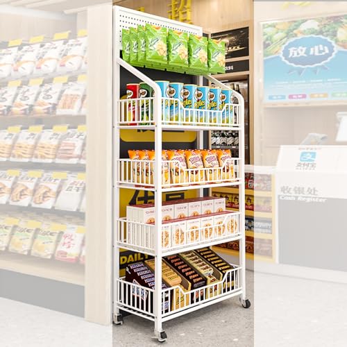 Étagère de rangement de supermarché présentoir à collations sol avec crochet