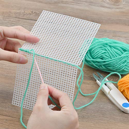 BUYGOO 38Pcs Mesh Plastic Canvas Sheets Kit Including 15 Pieces Clear Plastic Canvas, 12 Color Acrylic Yarn and Embroidery Tools for Embroidery Plastic Canvas Craft - Thumbnail 7