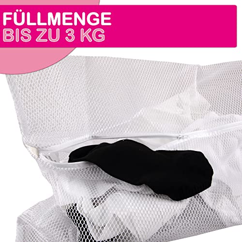 Bestlivings Wäschenetz XXL (4er Set / 50x70cm) - Wäschesack Kochfest - Wäschebeutel für Blusen, BH, Unterwäsche, Socken oder Feinwäsche - Füllmenge bis 3kg