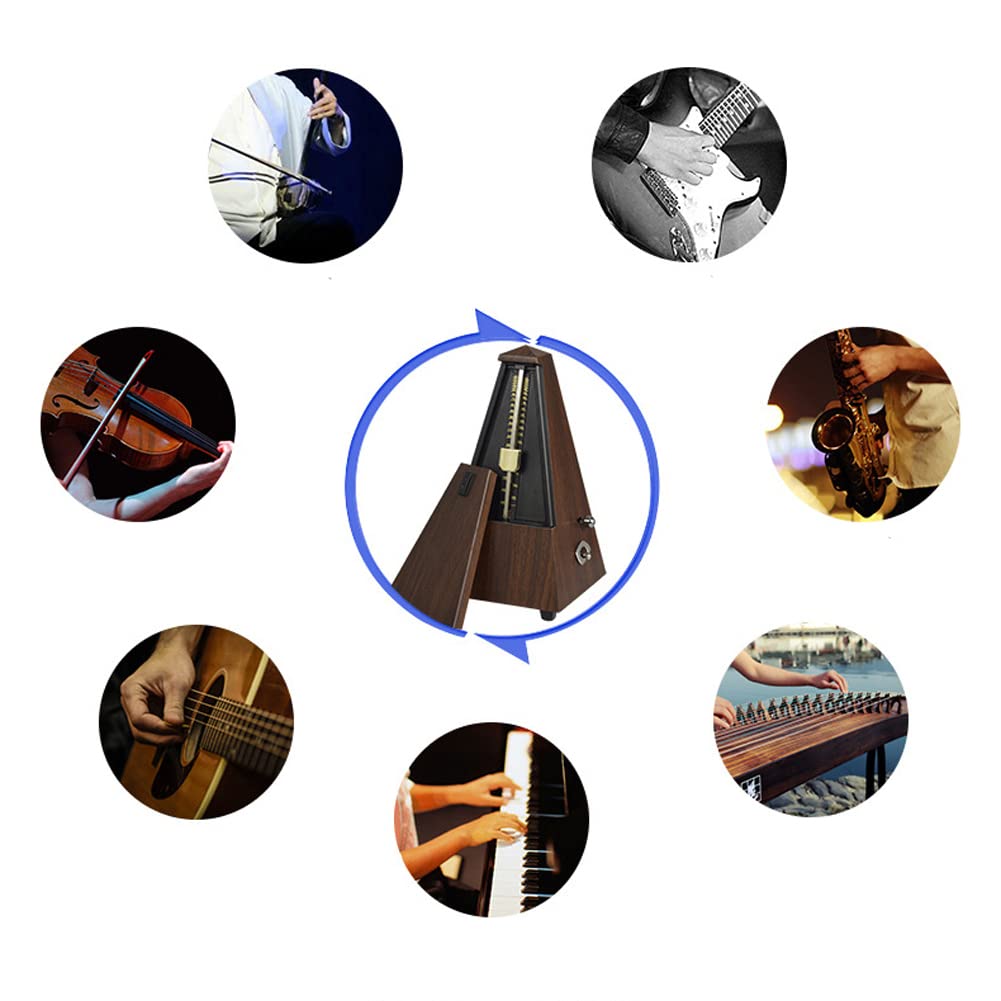 Metrónomo mecánico, Estilo piramidal Tradicional, 40-208 Beat Part Beginners Trainer, Adecuado para Practicar Piano, violín, Guitarra, bajo, batería y Otros Instrumentos Musicales