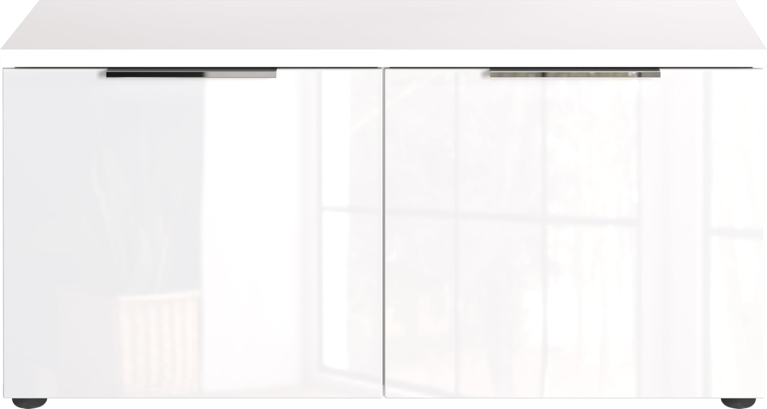 Germania Schuhbank 3419-84 GW-Genova, in Weiß, mit Glasfront, 97 x 47 x 40 cm (BxHxT)