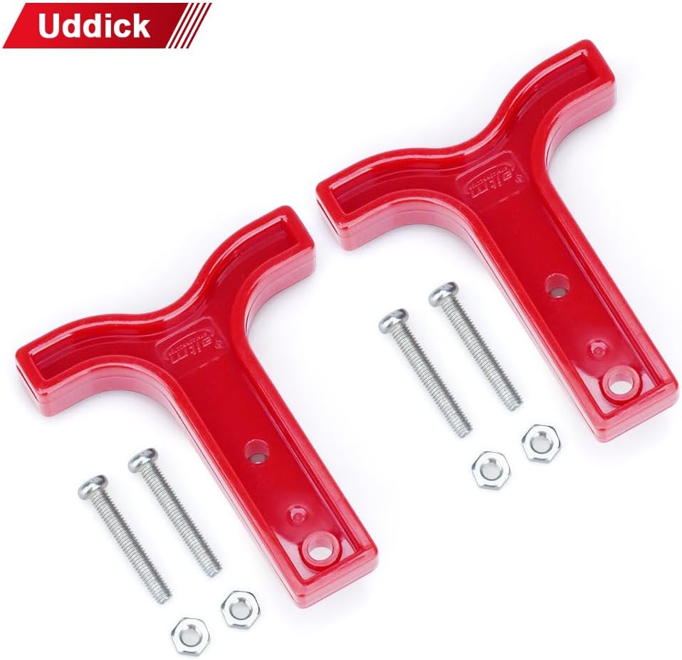 2 Pieces 50A Red T-Bar Handle for Forklift Battery Connector Plug