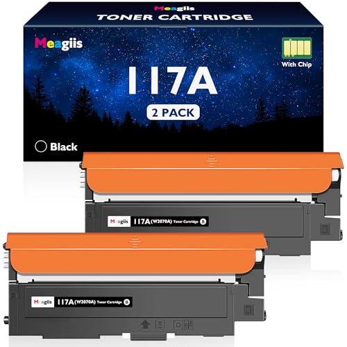 Meagiis 117A (W2070A) Schwarz Toner Kompatibel für HP 117A Schwarz Toner für HP Color Laser MFP 178nwg 179fwg 150nw 179fnw 150a 178nw (2 Schwarz)
