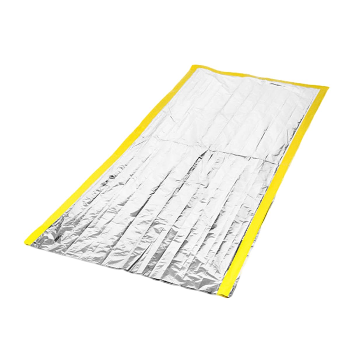 Mikikit Outdoor Emergency Reusable Thermal Survival Bag for Camping Hiking and Emergency Situations Silver and Yellow