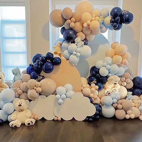Image of Navy Blue Balloons Different Sizes, 113 Pcs 12 /10 /5 Inch Dark Blue Balloon Arch Garland Kit, Matte Navy Night Blue Helium Latex Balloons Set for Men Birthday Baby Shower Christening Party Decorations
