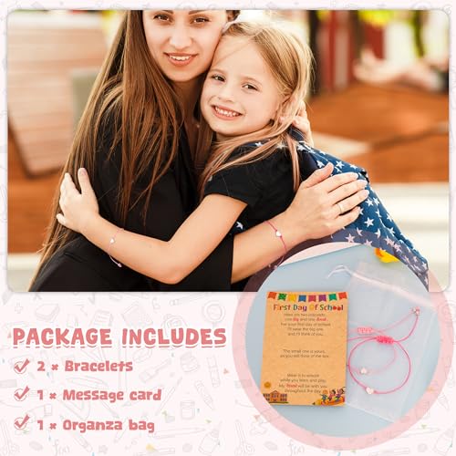 First Day of School Bracelet Mommy and Me, Prek Matching Wish Bracelets Set, Adjustable Bracelet for Boys Girls Gifts Stuff Bulk3
