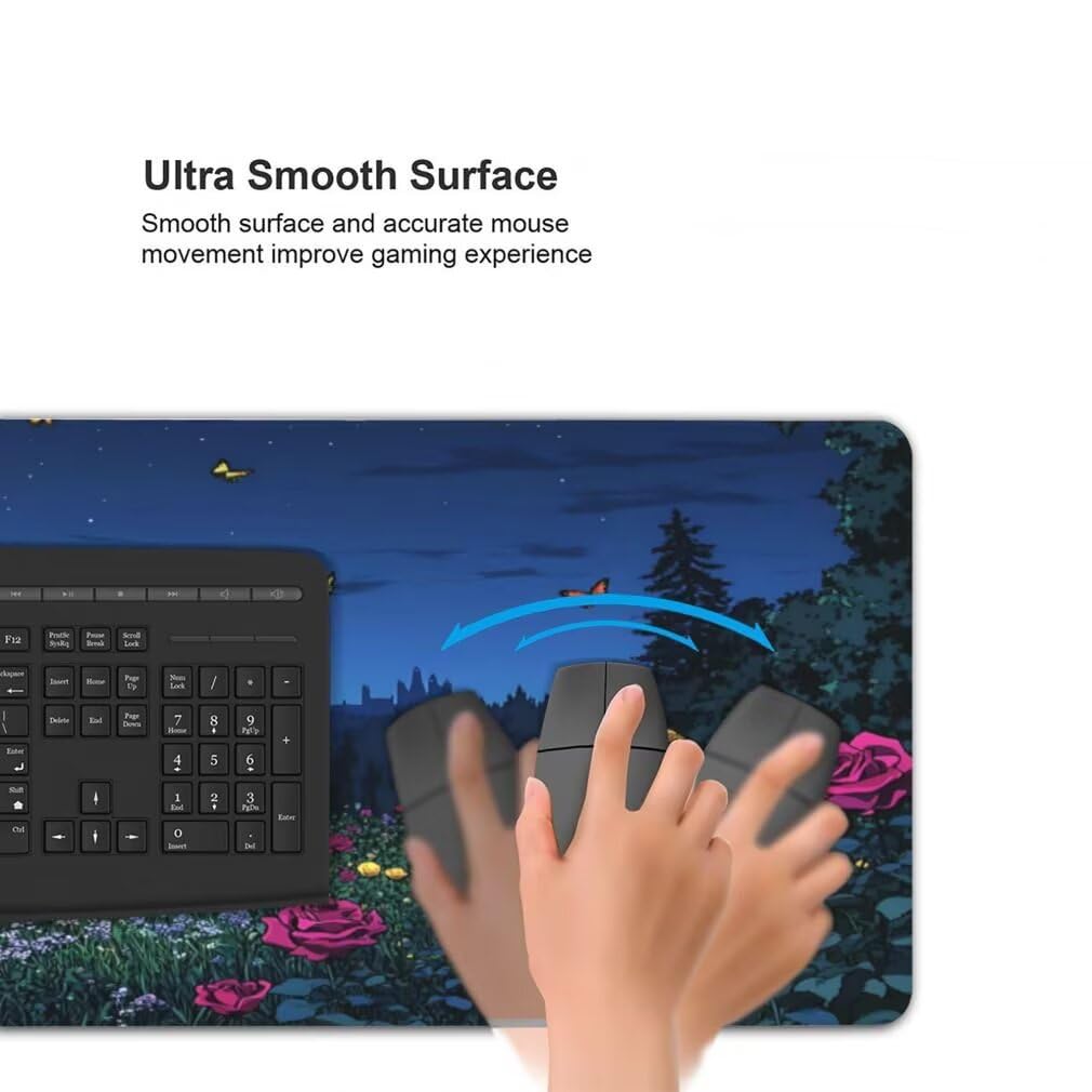 Tappetino Mouse Rosa, Mouse Pad XXL 1200 x 600 x 3 mm, Luna Piena Tappetino Gaming Grande Sottomano Scrivania, Impermeabile Mousepad Lavabile con Base in Gomma Antiscivolo per Computer-MP1537