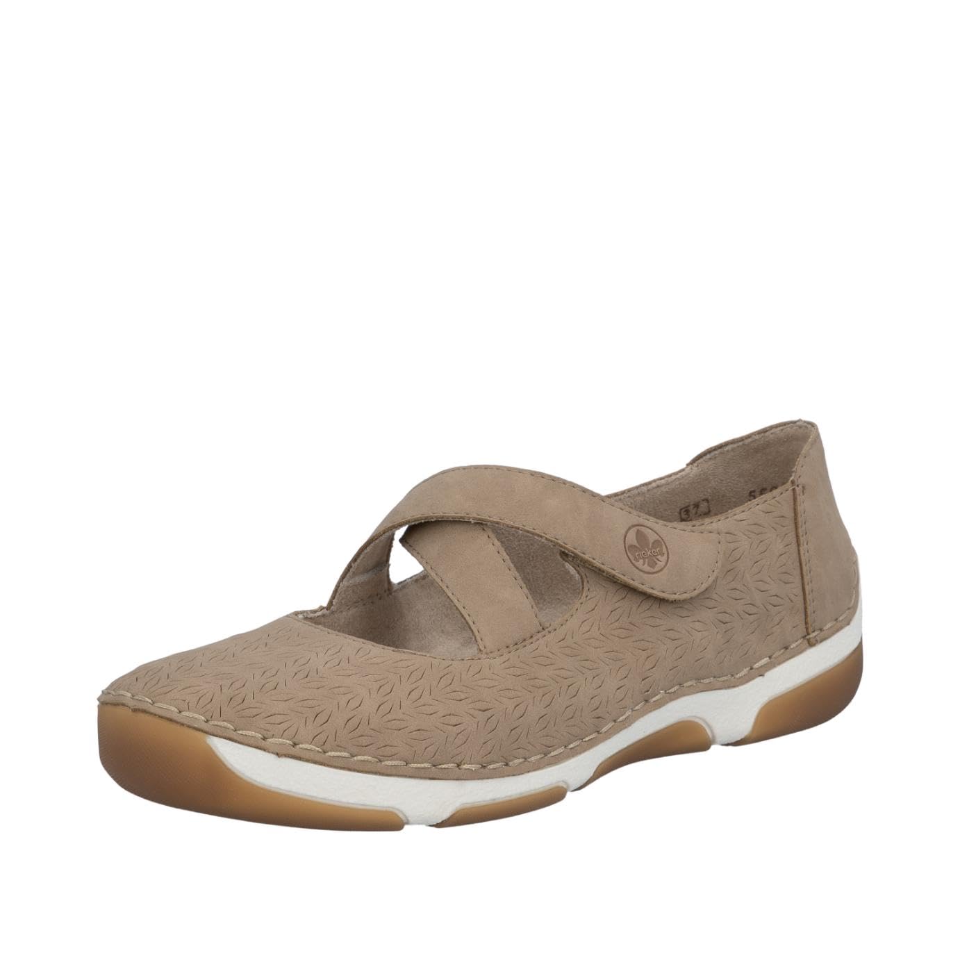 Rieker Women's 55958 Ballet Flats, Beige, 40 EU