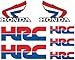 7 pegatinas de vinilo con impresión digital brillante - Adhesivo compatible con Honda HRC, color rojo y azul, 7 pegatinas