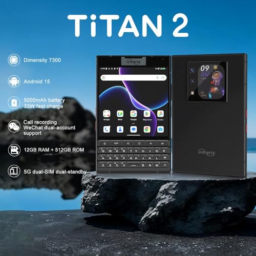 Image of Unihertz Titan 2 5G QWERTY Keyboard Android - Dual Screen 4.5 inch HD+ 2.0 inch Rear Display - 12Gb + 512Gb - 50MP Camera - 5050mAh Battery with 33W Fast Charging