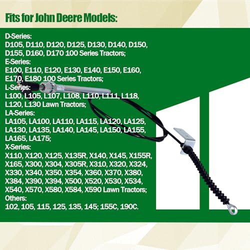 Image of Chute Deflector Cable Replaces for John Deere AM134404 Spout Control Input Cable Fits for JD 44 Inch Snow Blower on L 100 110 120 130 X 300 320 340 500 520 540 LA D E Series Lawn Tractors