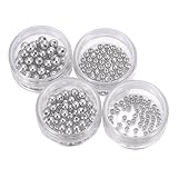 VALYRIA Mixed 80pcs/200pcs Stainless Steel Round Spacer Beads for Jewelry Making,3mm 4mm 5mm 6mm Dia,Free Plastic Container Boxes (200Pcs)