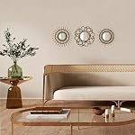 Retro Gold Mirrors for Wall Pack of 3. Round Mirrors. Decorative Mirrors.Wall Mirrors for Decor Home Decor.Plastic Frames.Glass Mirrors.Make Old Gold Color. - Image 2