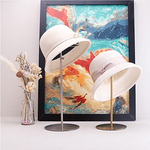 K Kaidiyin Titanium Gold Hat Display Stand Cap Rack, Set Of 2,Height Adjustable, Fingerprint Resistant, Durable Stainless Steel Material #TOP1