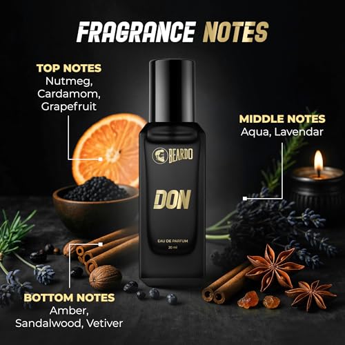 Image of Beardo Don Perfume for Men, 20ml | With Melon, Jasmin, Vannila Intense Fresh | Strong Long Lasting Mens Perfume | EAU DE PARFUM Men | Gift for men | Gift For Friends