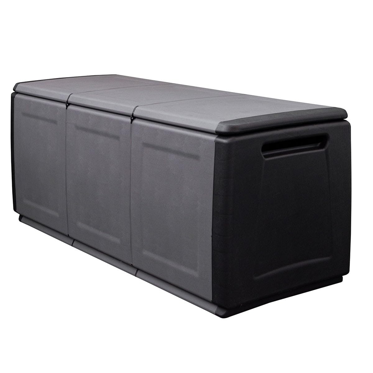 INTEC - Cassapanca portaoggetti 330L grigio/nero 138 x 53 x 57 cm manici di trasporto in polipropilene