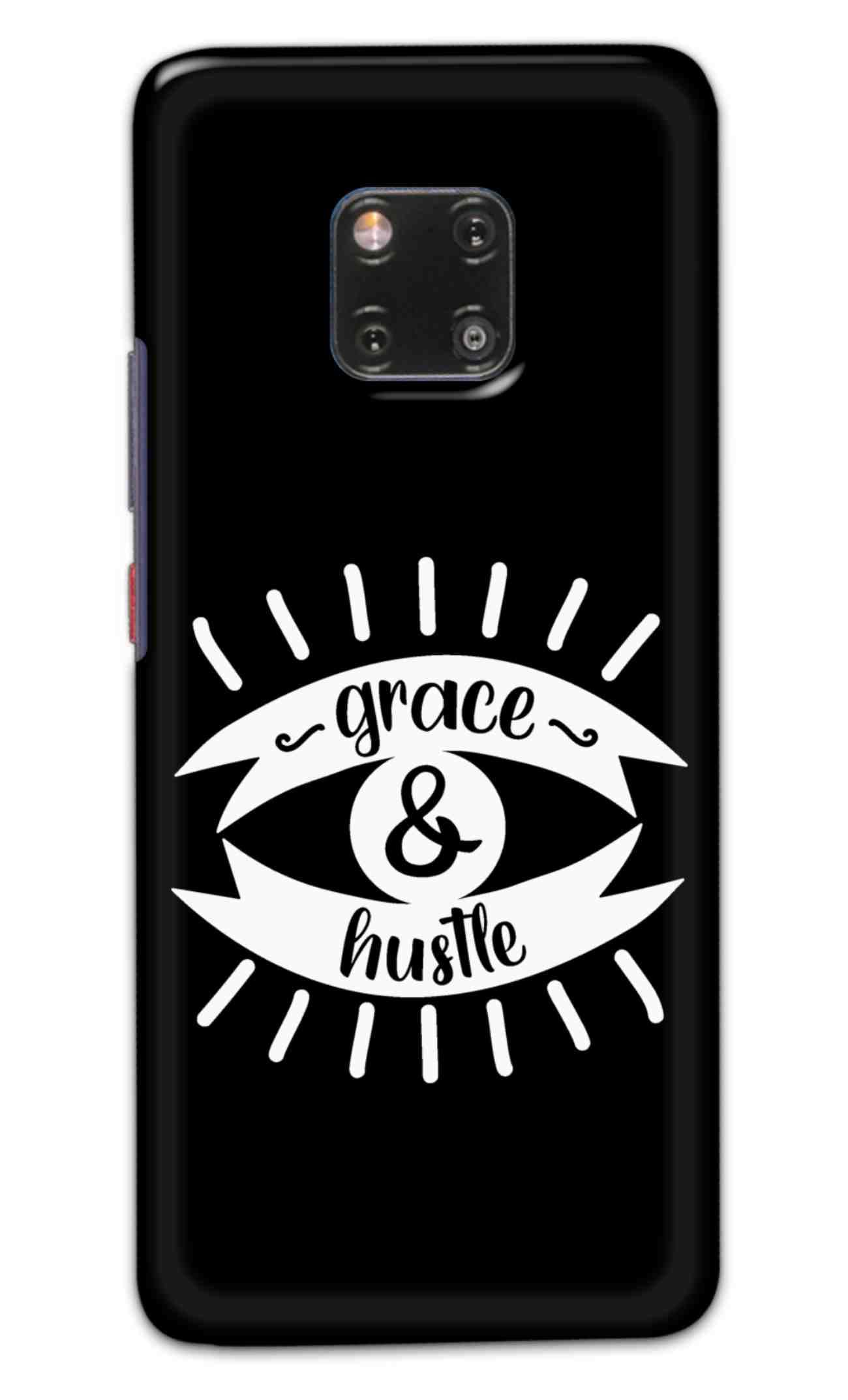NDCOM for Huawei Mate 20 Pro Back Cover Grace and Hustle Ambition Quote Printed Hard Case