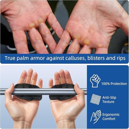 Image of Lifting Grip Pads with Hooks (1 Pair, Black), Anti-Slip Gym Gloves & Rubber Hand Pads for Deadlift, Weightlifting & Cross Training, Wrist Support Workout Grip for Men & Women
