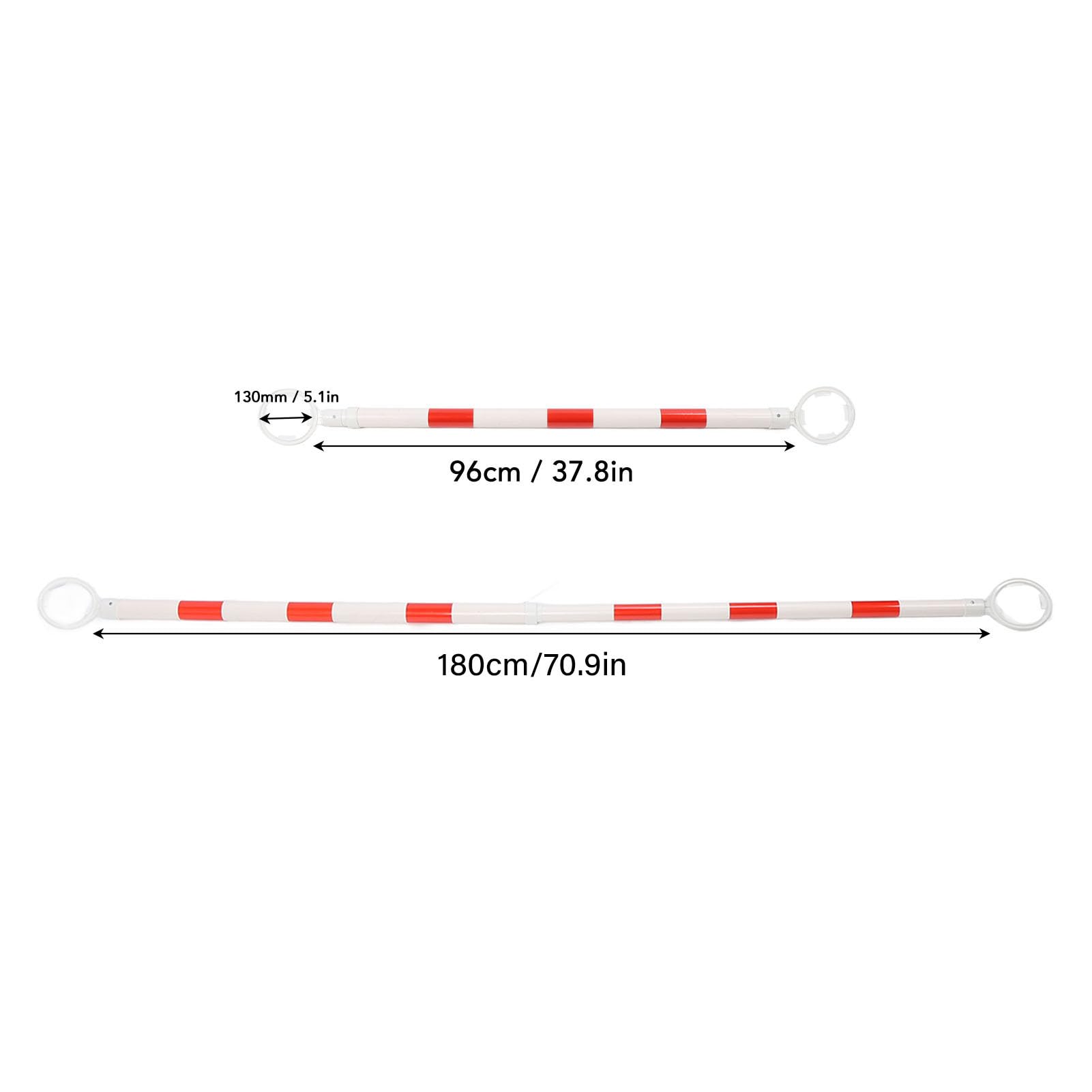 Dilwe Barra de Cono Retráctil Barra de Cono de Tráfico Expandible de Plástico Diseño Reflectante Divisor de Advertencia Ajustable de 37,8 a 70,9 Pulgadas para Estacionamientos Áreas de Peligro para