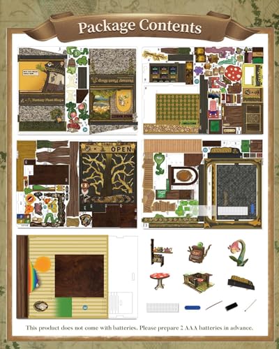 Image of Book Nook Kit - DIY Miniature House Dollhouse Kit for Adults and Teens, Booknook Tiny House Bookshelf Decor 3D Wooden Puzzle, Gifts for Family Friends. (Fantasy Plant Shop)