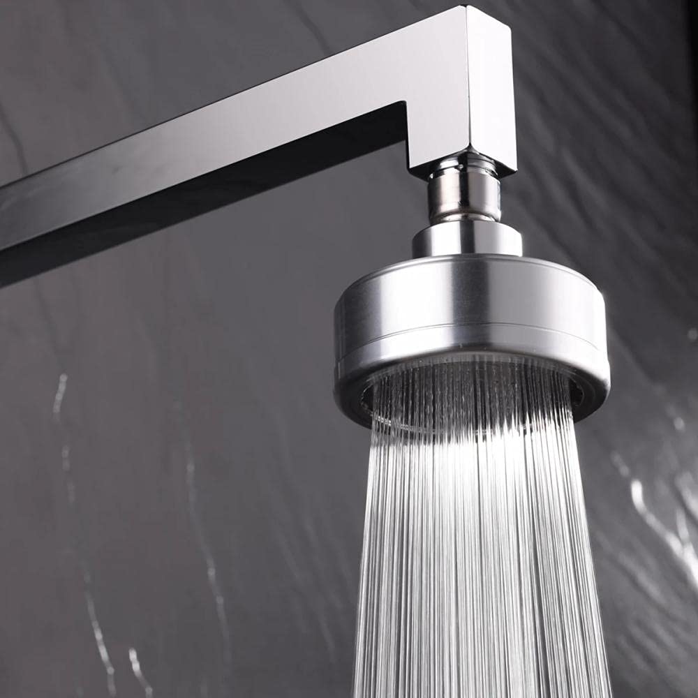 Slish Pommeau de douche rond en aluminium noir 118 mm – Économie d'eau, filtre amovible, design facile à nettoyer pour salles de bains modernes – Améliorez votre expérience de douche