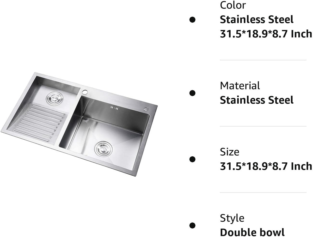 LDAOS Stainless Steel Laundry Sink with Washboard Malaysia Ubuy