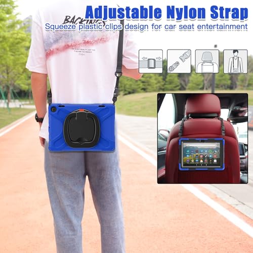 Protection Kindle Fire HD 8 12e génération coque robuste rotative - 7