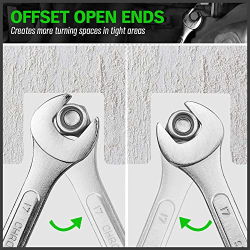 Image of SWANLAKE GARDEN TOOLS 26-Piece Combination Wrench Set with Roll-up Pouch, SAE 1 /4 inch - 1 inch, Metric 8mm - 24mm, Perfect for General Household, Garage, Auto Repairs and Travel Emergency