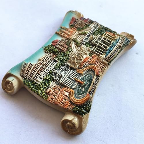 Imán decorativo 3D de Roma con cuatro atracciones miniatura 4