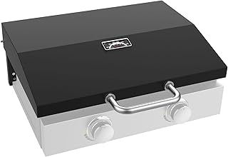 GLOWYE Upgrade Hinged Griddle Hard Cover Hood w/ Thermometer for Blackstone 22'' Table Top Griddle, 5011 Grill Lid for Blackstone 22 Griddle Accessories, for Blackstone Griddle 22 inch Hood, Black, Heavy Duty