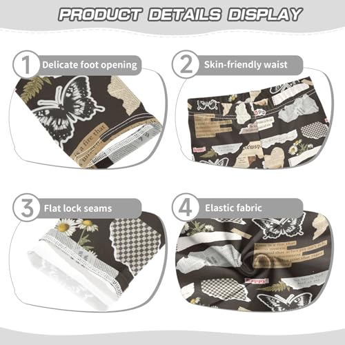 Trendy Collage Collection Girls Leggings,Workout Leggings for Girls Toddler Athletic Leggings Size for 3-10T3