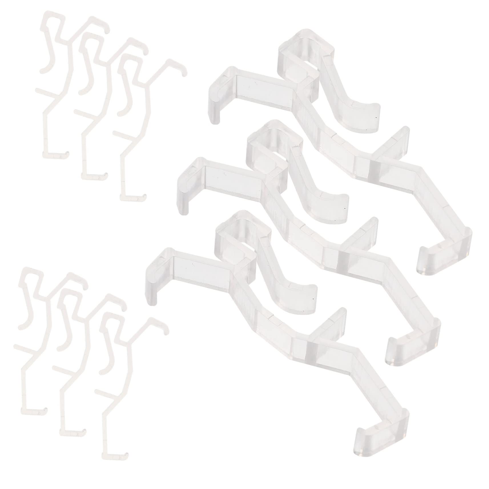 GOOHOCHY 10pcs Transparent Plastic Valance Clips Blinds Retainer Holders Easy Install for Home Office Hotel Use Sturdy for Horizontal Blinds