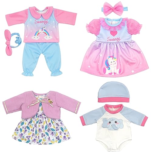 Ropa para muñecas de 36 a 43 cm Pulgadas, 4 Paquetes (no Incluye muñecas)