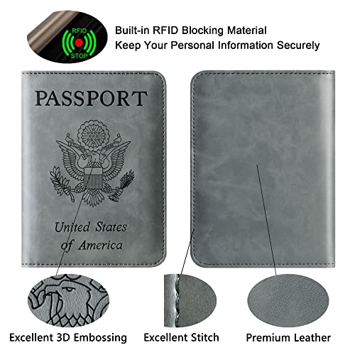 Image of Passport Holder for Travel Essentials, Passport Cover, Rfid Blocking Wallet | Travel Wallet, Leather, Passport Case, Travel Accessories, Vacation Luggage Must Haves, for Men Women