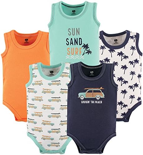 Hudson Baby Unisex Baby Cotton Sleeveless Bodysuits