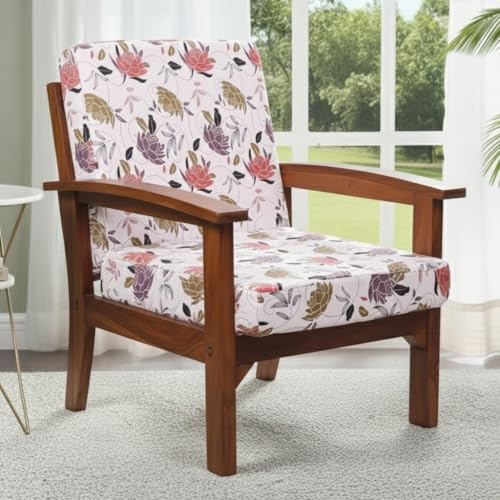 Image of STITCHNEST Polycotton Stretchable Printed Solid Sofa Slipcovers, Wooden Sofa Seat Cover, Sofa Back Cushion Covers (Pack of 6)