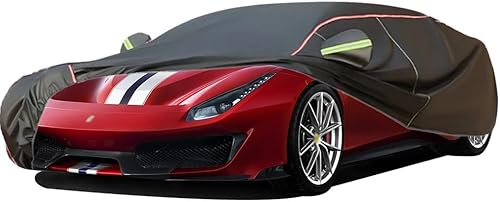 WOLWES Car Covers are Suitable for Ferrari 488 Pista Spider, Water,Rain,Sun and Snow Resistant Oxford Fabric Car Cover,with Side Door Zip (Color