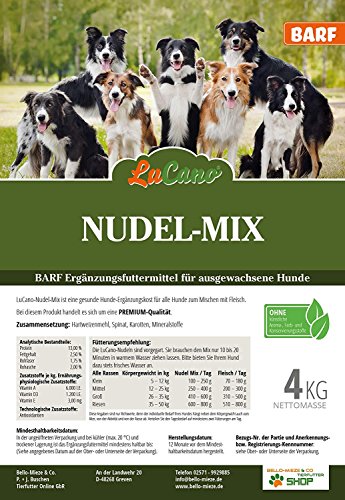 4 kg LuCano Nudel - Mix | Barf Ergänzungsfutter für Hunde
