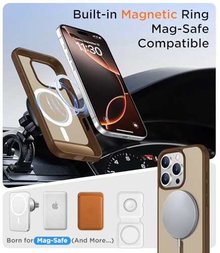 Image of Magnetic Compatible with iPhone 16 Pro Max Case, [Built-in Invisible Kickstand][Compatible with MagSafe] [Military Grade Shockproof] Slim Translucent Matte Phone Case for iPhone 16 Pro Max 6.9 inch