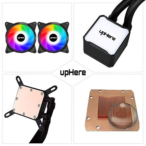 upHere RGB LED Liquid CPU Cooler Sistema di Raffreddamento a da 240mm con Due Ventole 120mm PWM-Supporto ASUS Aura/GIGABYTE RGB Fusion/MSI Mystic Light/AsRock Polychrome SYNC,CC240RGB