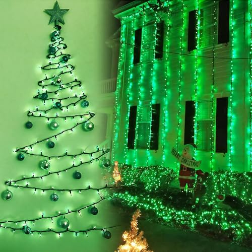 Image of BrizLabs Christmas Lights, 69.6ft 300 Count Green String Lights, Connectable Incandescent Mini Light, 120V UL Certified Light String for Xmas Tree Indoor Outdoor St. Patrick's Day Party Decor